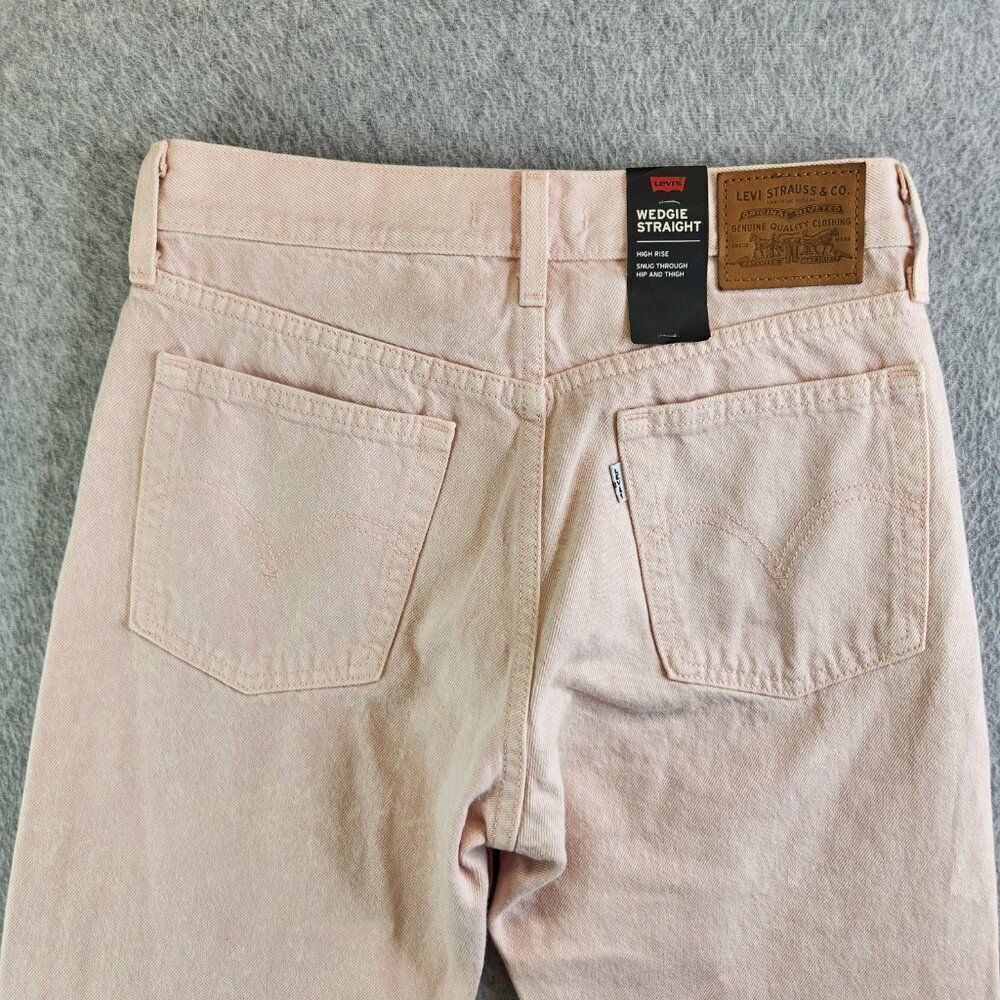 Levis Jeans Womens 27 Pink Wedgie Straight Acid Wash Button Fly Premium Denim - Picture 5 of 16